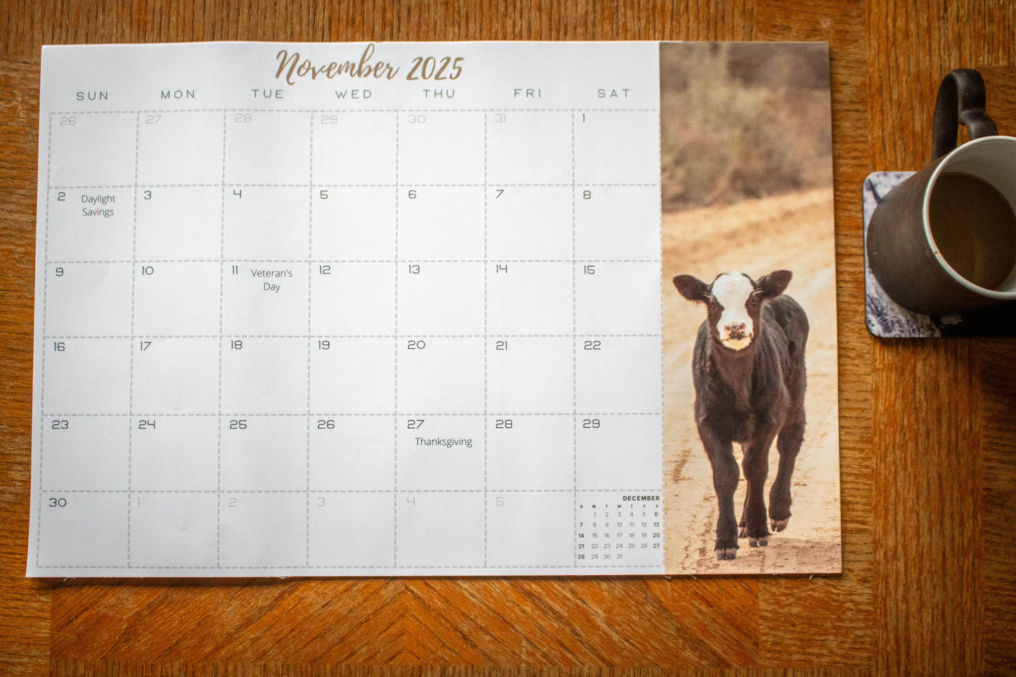 2025 Western Desk Calendar