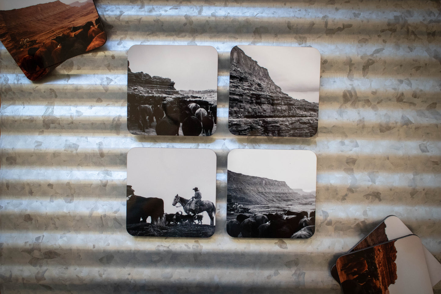 Hurrah Pass Desert B&W Coaster Set